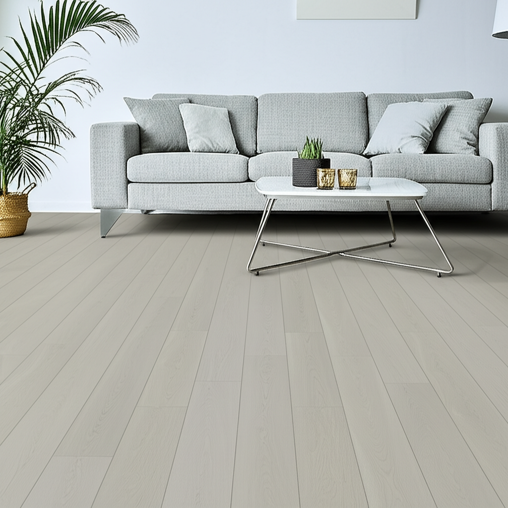 Modern vinyl flooring in a stylish living room